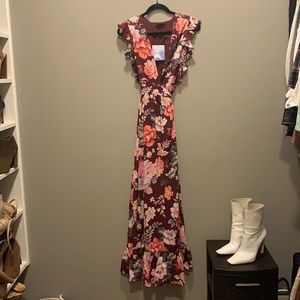 Majorelle Floral Wrap Dress S with tags attached